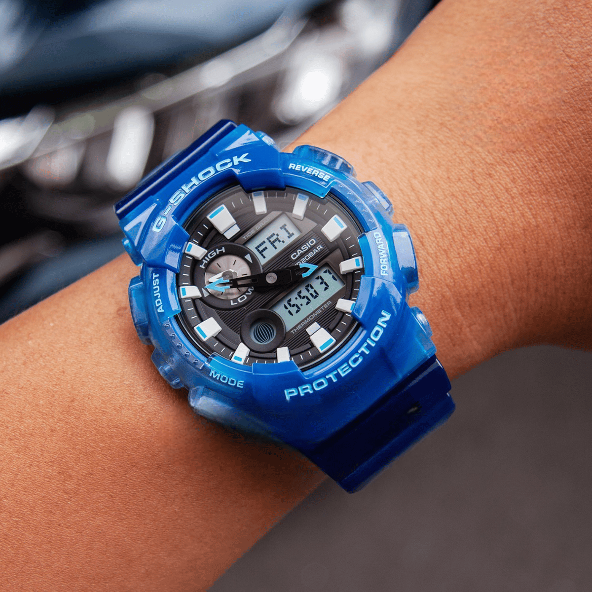 Stylish Men's Blue Resin Band Analog-Digital Watch - GAX-100MSA-2ADR Stylish Men's Blue Resin Band Analog-Digital Watch - GAX-100MSA-2ADR