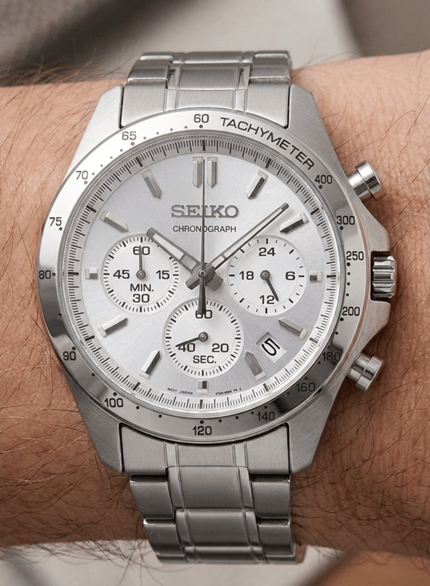Seiko Spirit Chronograph Silver Dial Stainless Steel Watch SBTR009