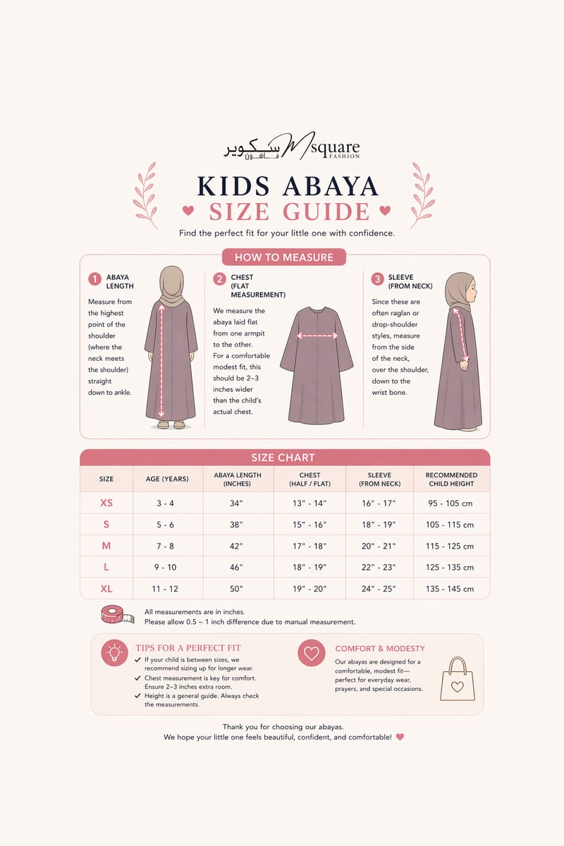 Kids Harir Maqsood Prayer Abaya I Black Msquare Fashion - Kids's Abayas 3