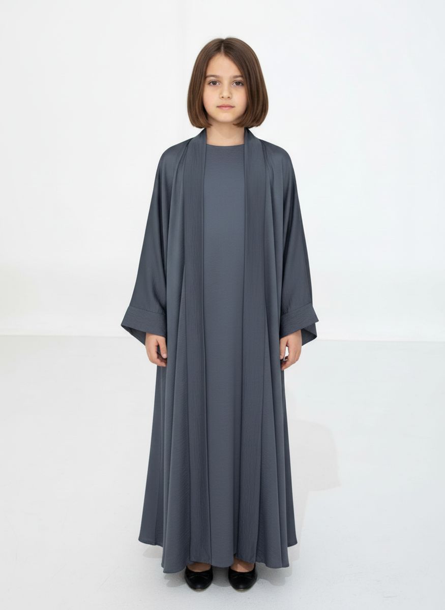 Premium 3-Piece Kids Abaya Set - Lightweight Harir Maqsood Modest Wear for Girls Msquare Fashion - Kids's Abayas 9