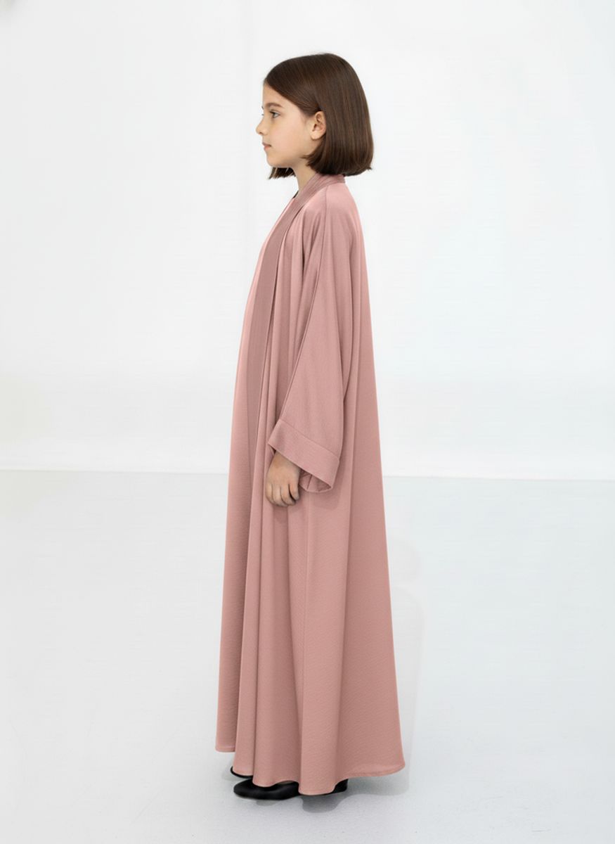 Pink Premium 3-Piece Kids Abaya Set - Lightweight Harir Maqsood Modest Wear for Girls Msquare Fashion - Kids's Abayas 1