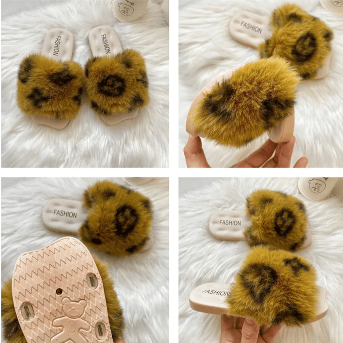 Girls Fleece Slippers Clover Printed Slip On Home Outdoor Shoes Zyczwl - Kids's Bedroom Slippers 2