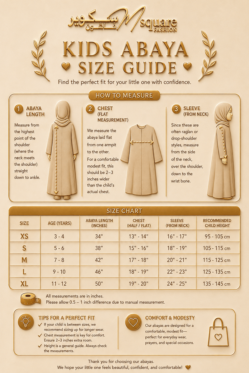Msquare Fashion - Kids's Abayas 6