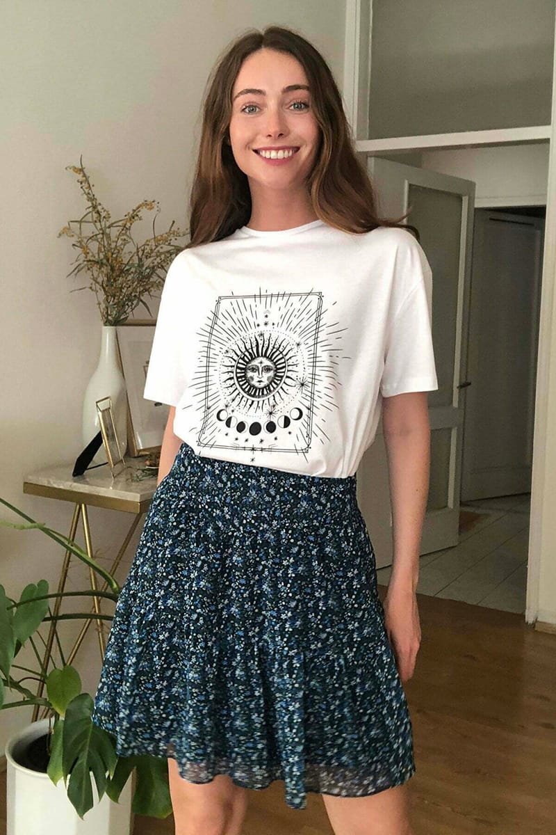 Floral Print Mini Skirt - Mini Skirts 41