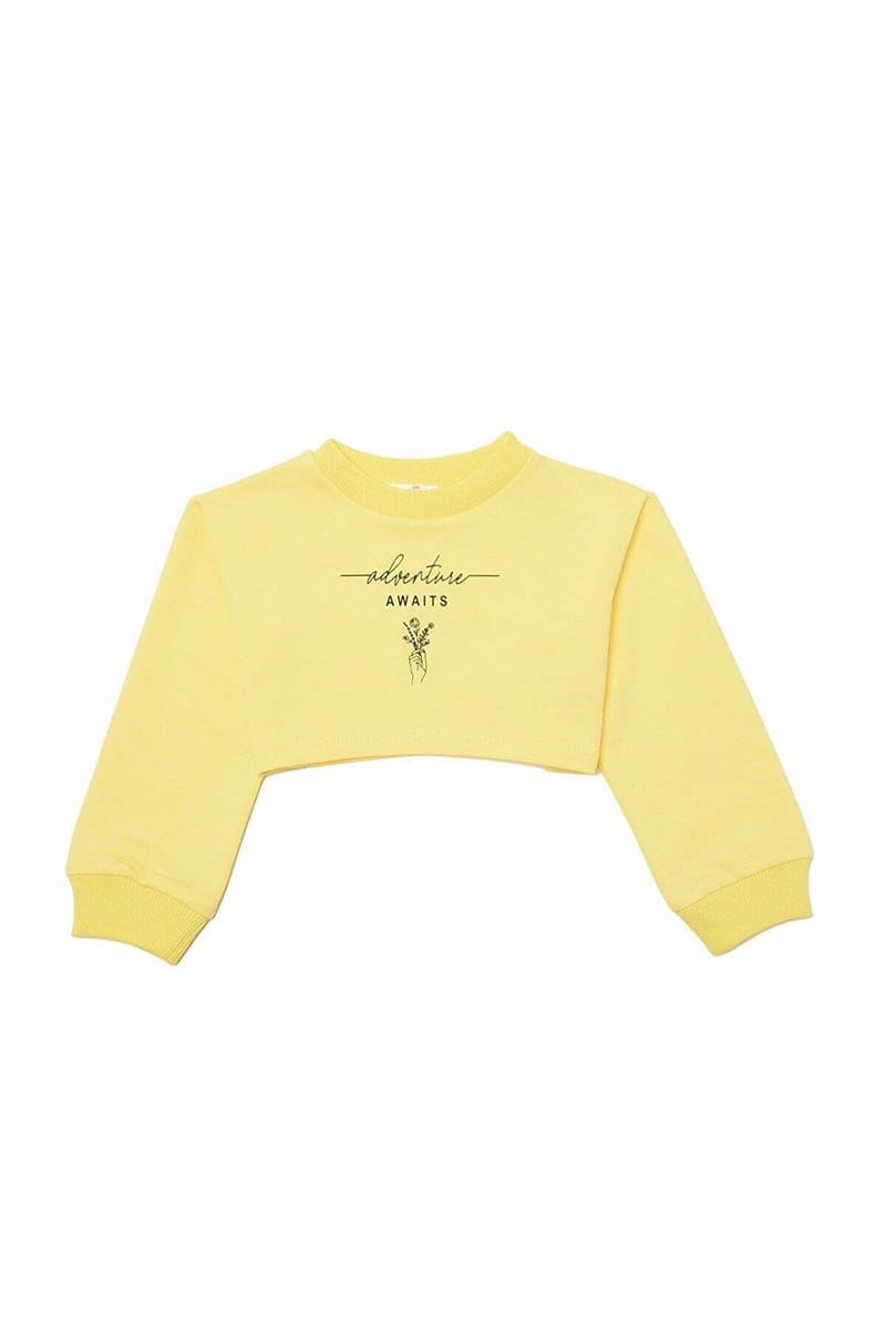 1_org_zoom Girl's Knitted Slim Sweatshirt - Hoodies & Sweatshirts 140