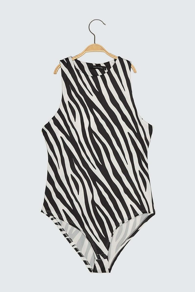 Snap Button Animal Print Body - Sleeveless Tops 33