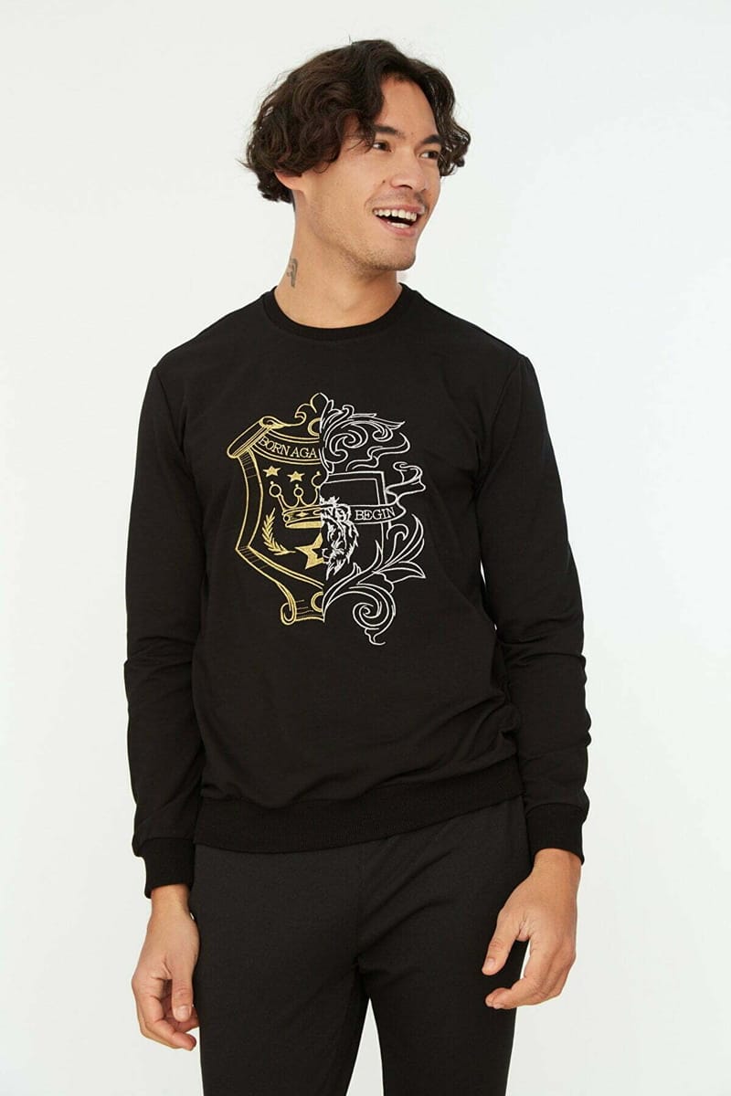 Regular Fit Black Sweatshirt - Sweatshirts 28