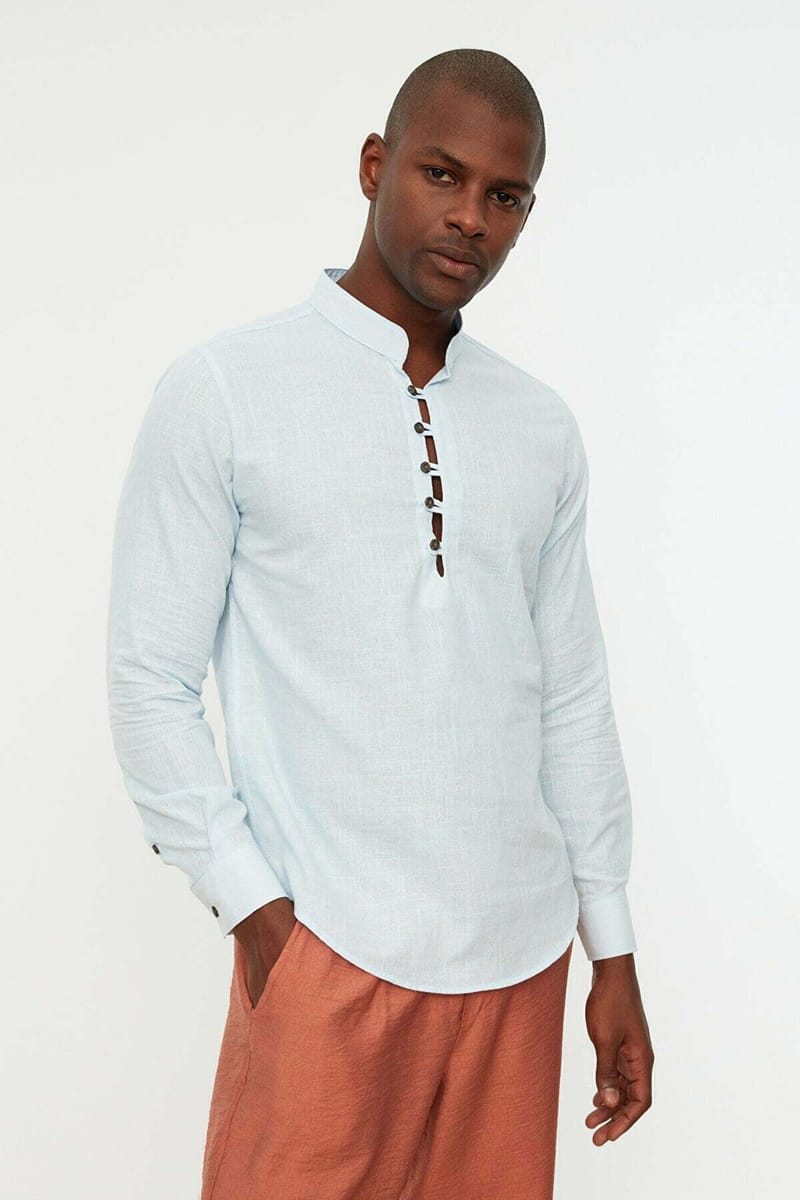 2_org_zoom Half Split Button Regular Fit Shirt - Long Sleeves Shirts 45