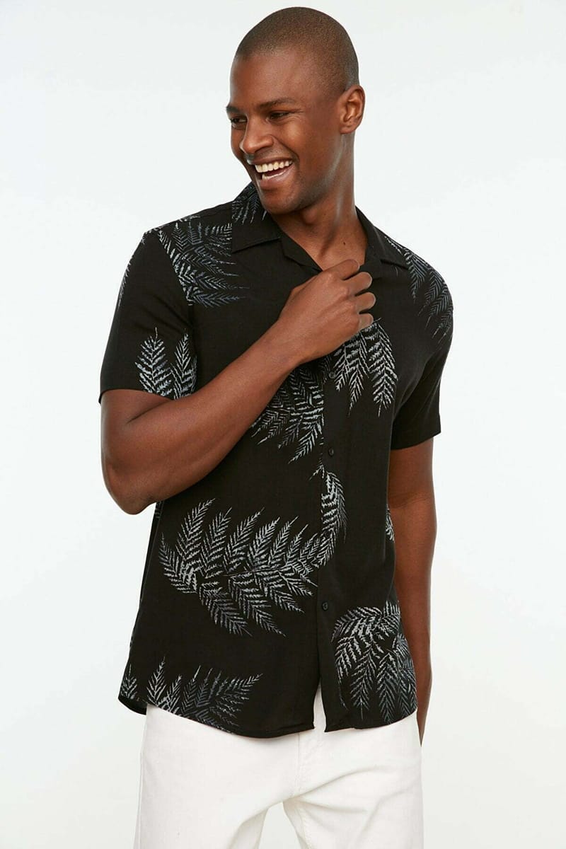Men's Regular Fit Patterned Shirt - Short Sleeves Shirts 28