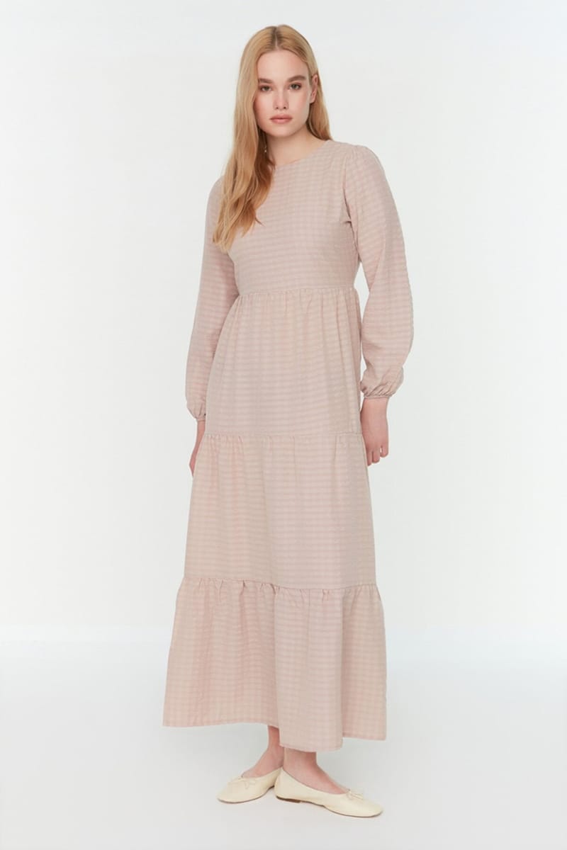 Balloon Sleeve Tiered Dress - Maxi Dresses 20