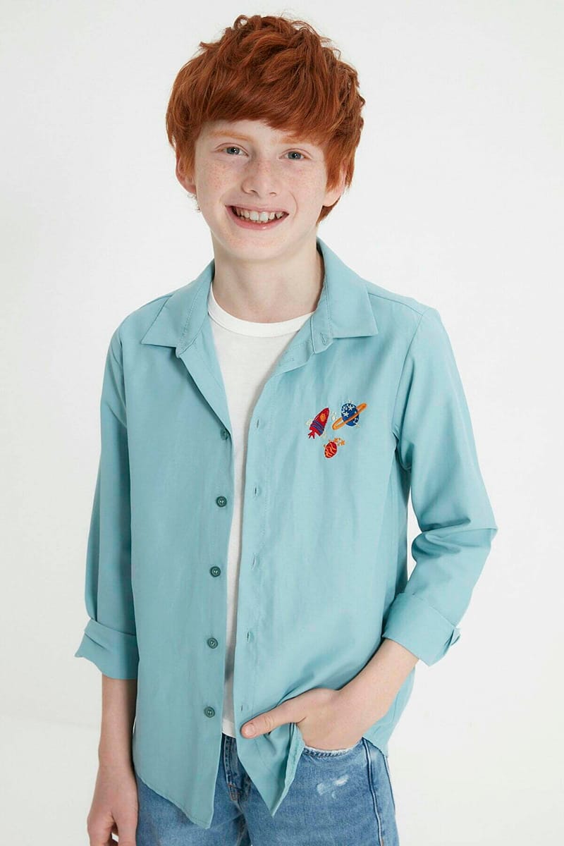 Embroidered Woven Shirt - Casual Shirts 174