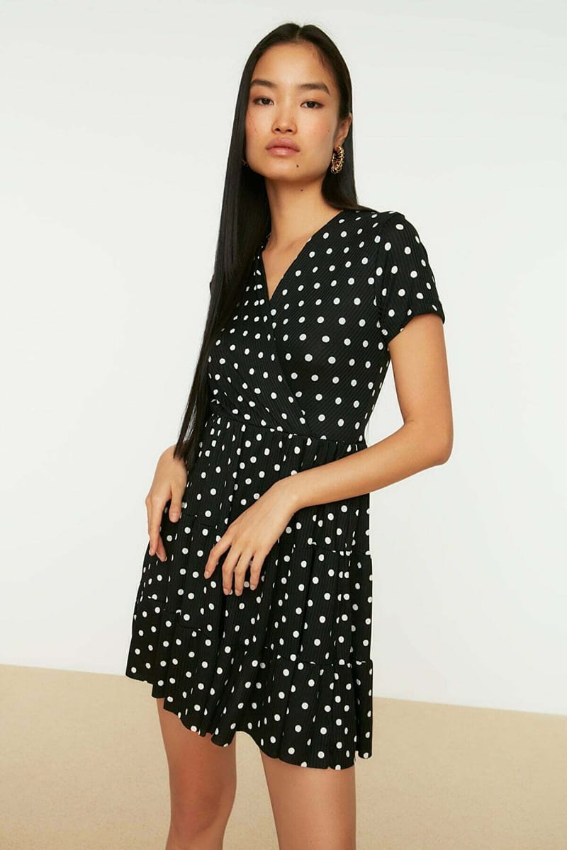 Polka Dot Skater Dress - Mini Dresses 21