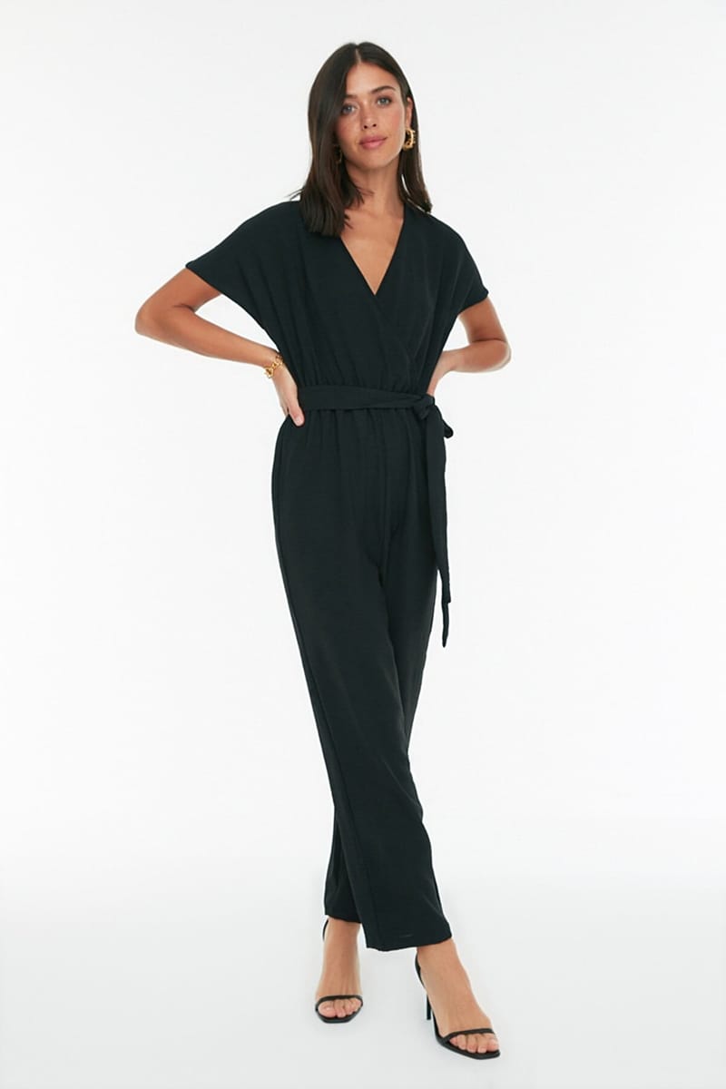 Belted Double Breasted Jumpsuit - Jumpsuits 20