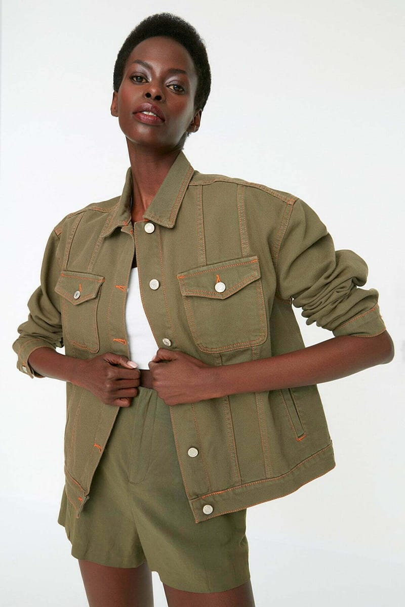 Solid Bomber Jacket - Denim Jackets 18