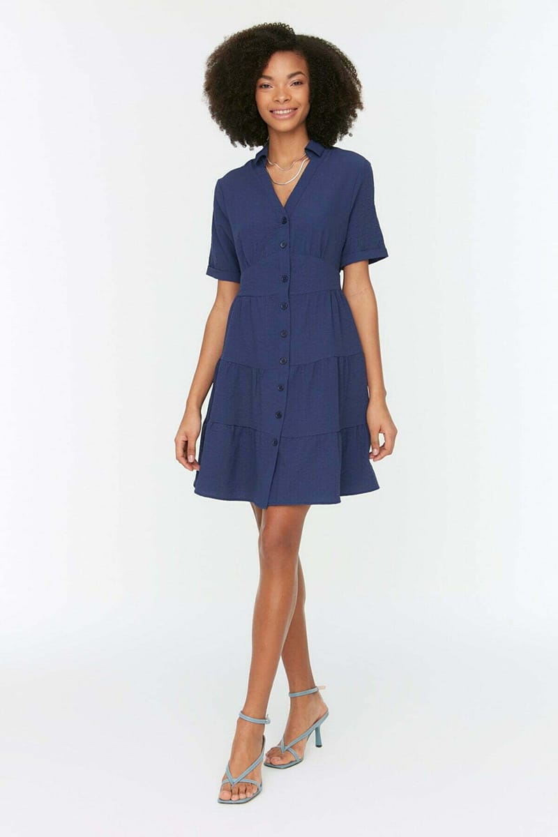 Solid Mini Tiered Dress - Mini Dresses 20