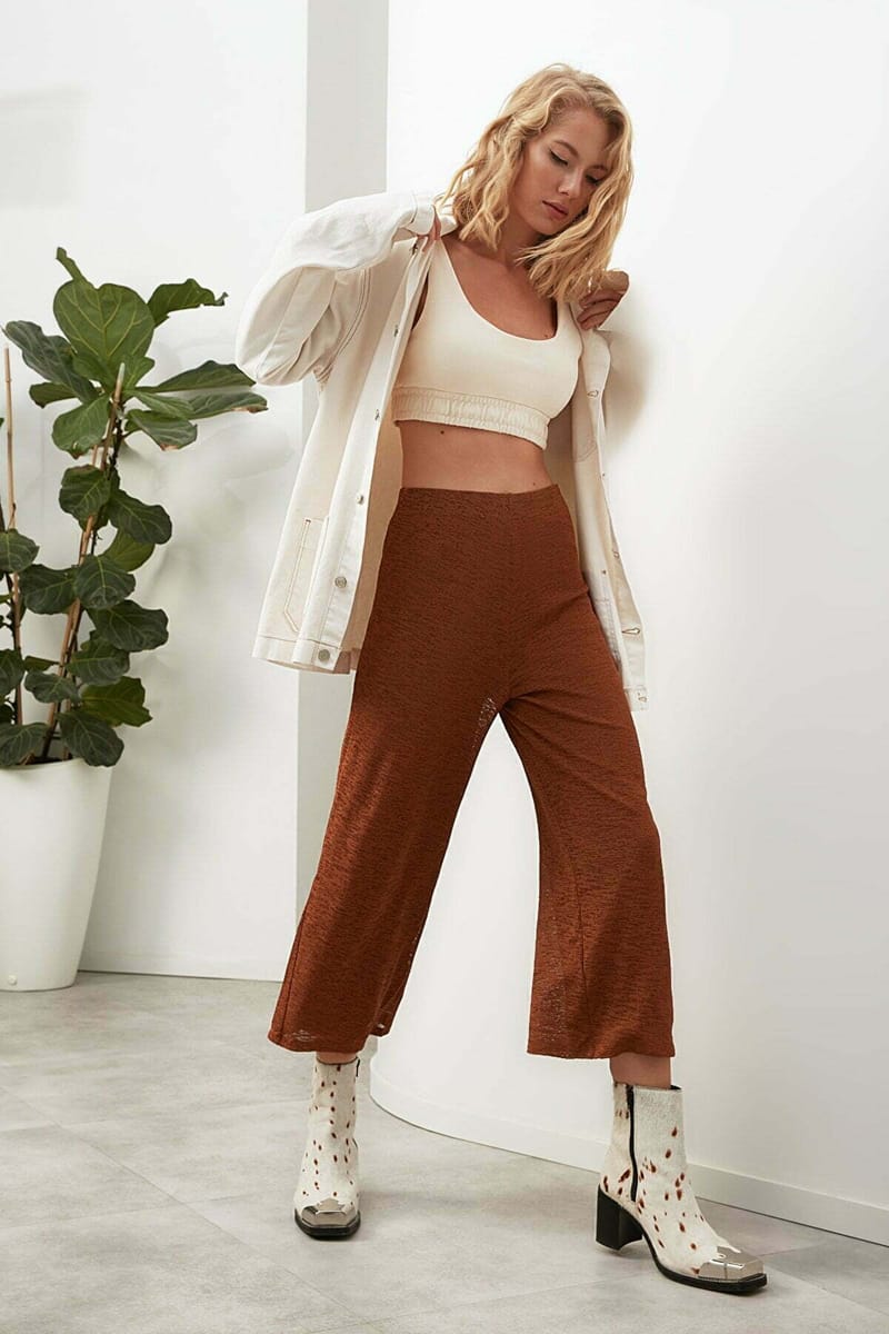 Wide Leg Ankle Pants - Trousers 16