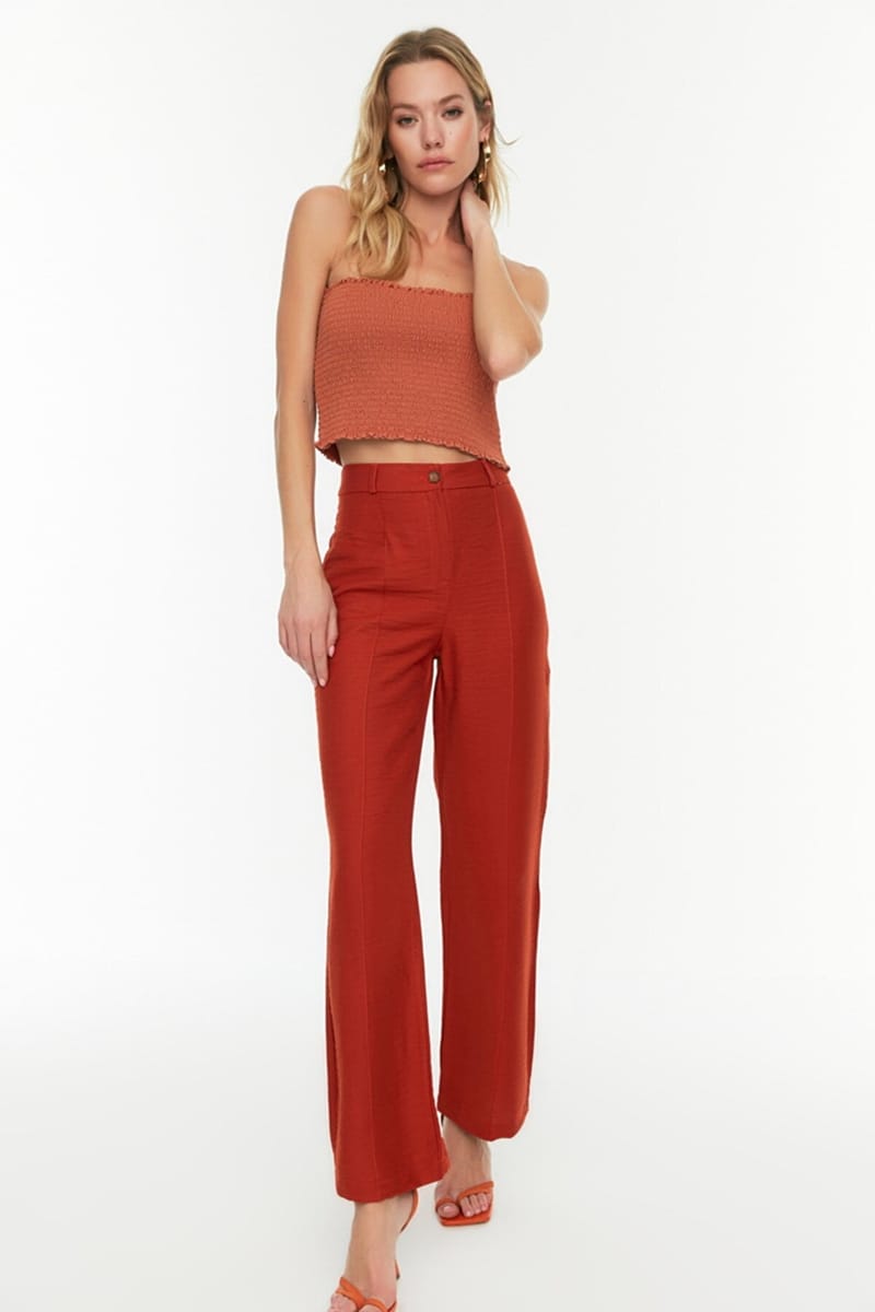 High Waist Ribbed Pant - Formal Pants 16