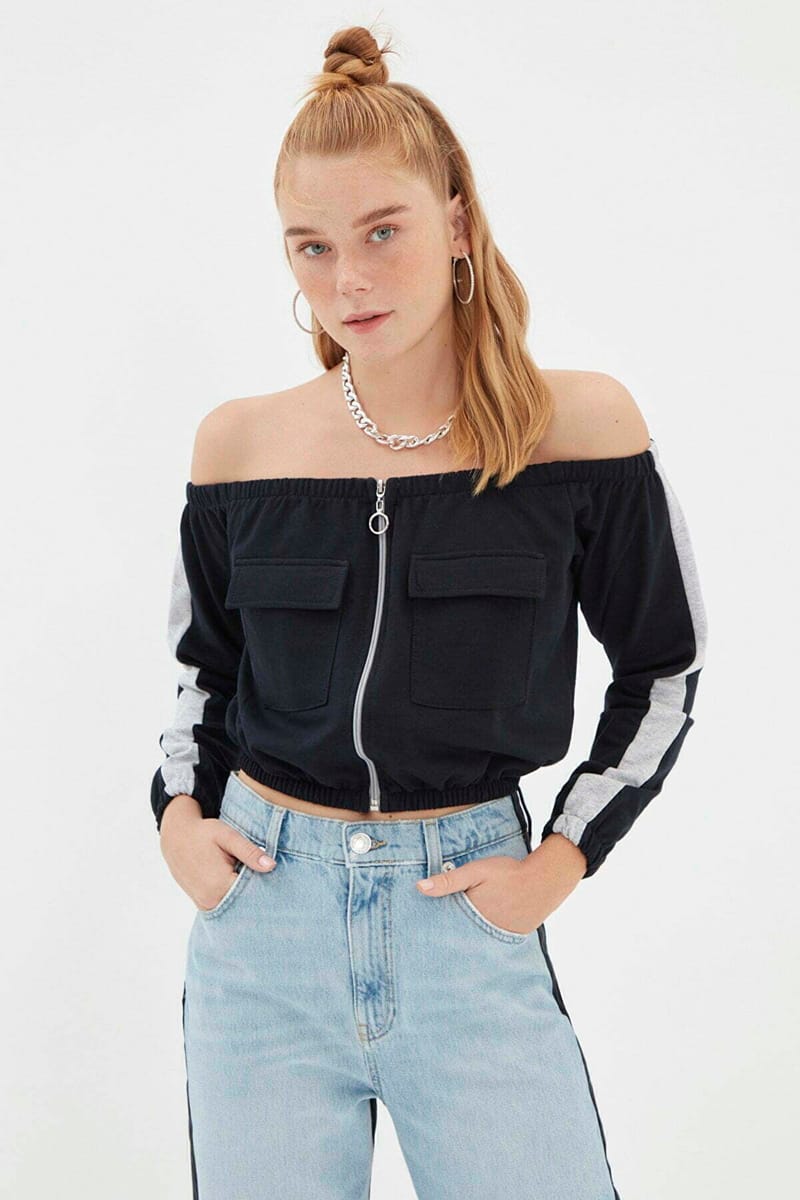 2_org_zoom Bardot Zip Detail Sweatshirt - Sweatshirts 45