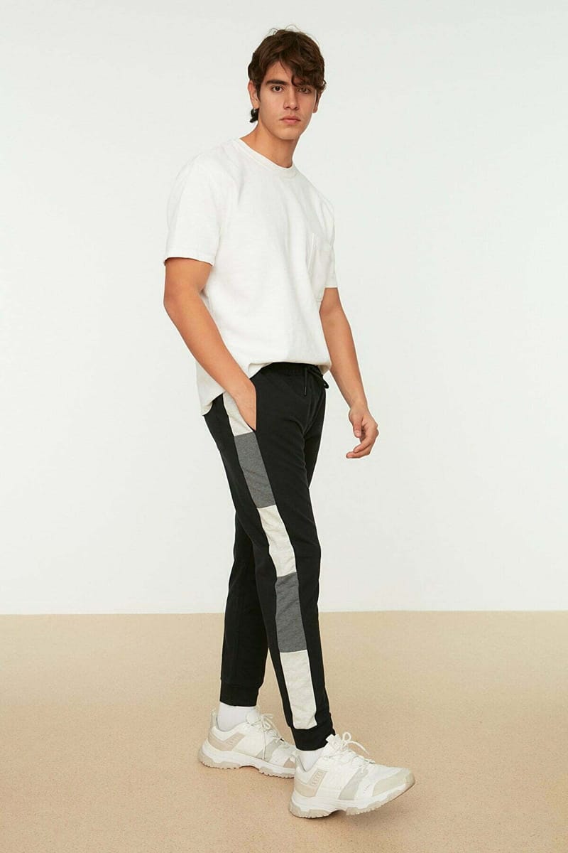 Side Stripe Cuffed Sweatpants - Sweatpants 25
