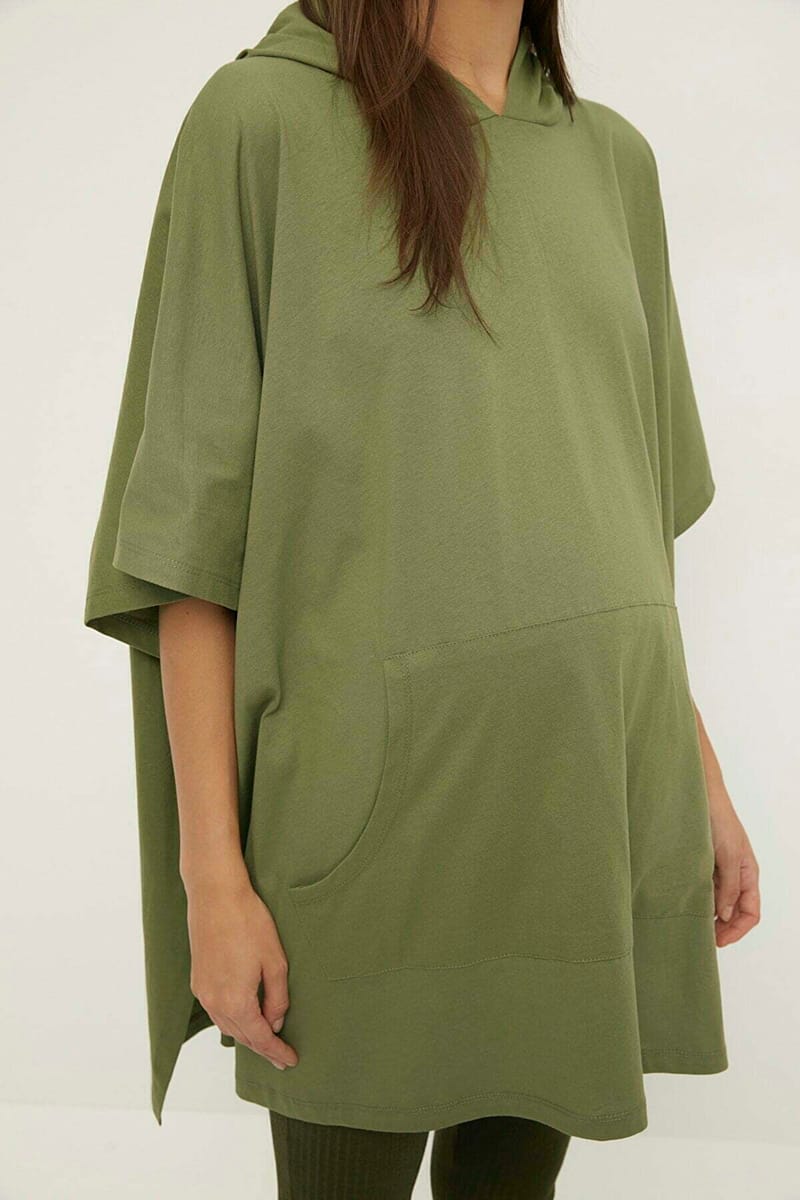 2_org_zoom Pocket Detail Hooded Maternity Dress Sweatshirt - Maternity Dresses 16