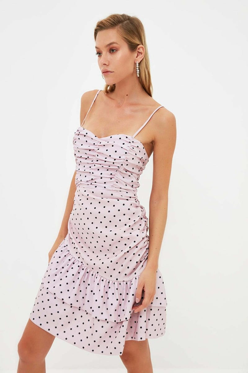 2_org_zoom Powder Draped Dress - Mini Dresses 16