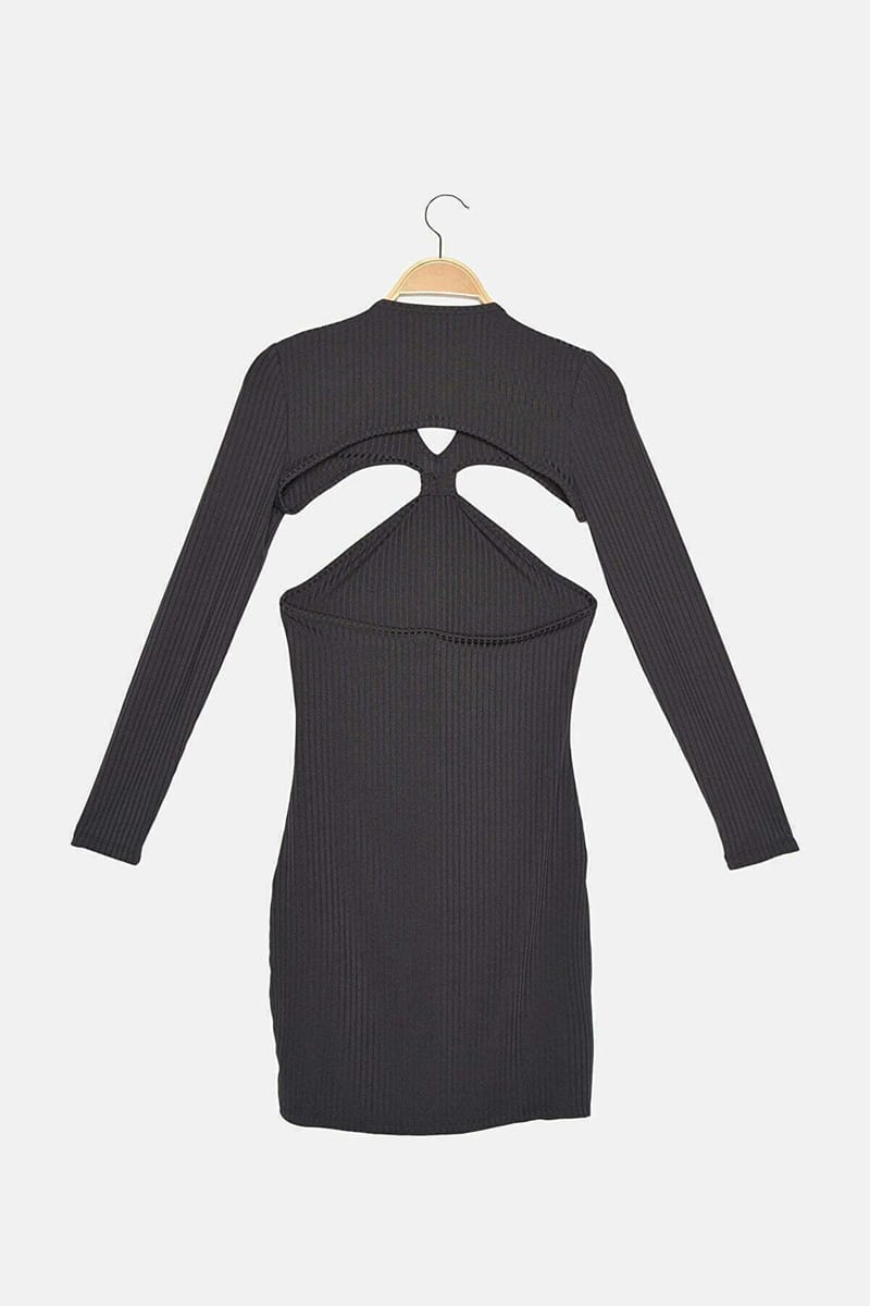 2_org_zoom Cut Out Detail Ribbed Dress - Mini Dresses 34
