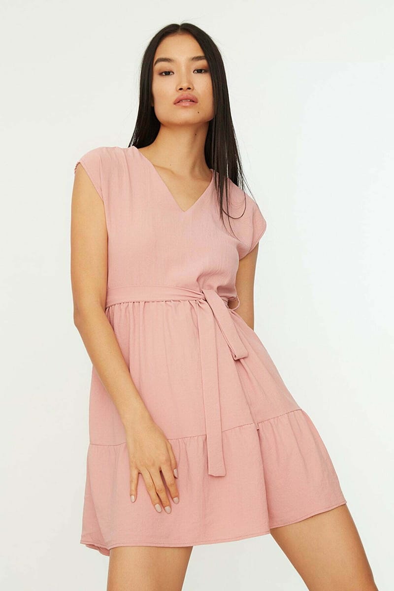 3_org_zoom Tie Detail Tiered Dress - Mini Dresses 29