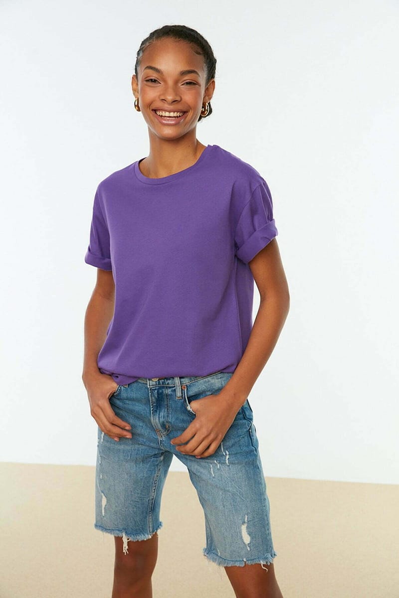 Embroidered Knitted T-Shirt - Casual T-Shirt 35