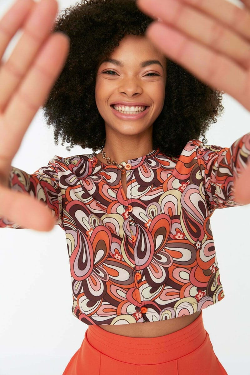 Printed Cropped Jacket - Casual Jackets 29