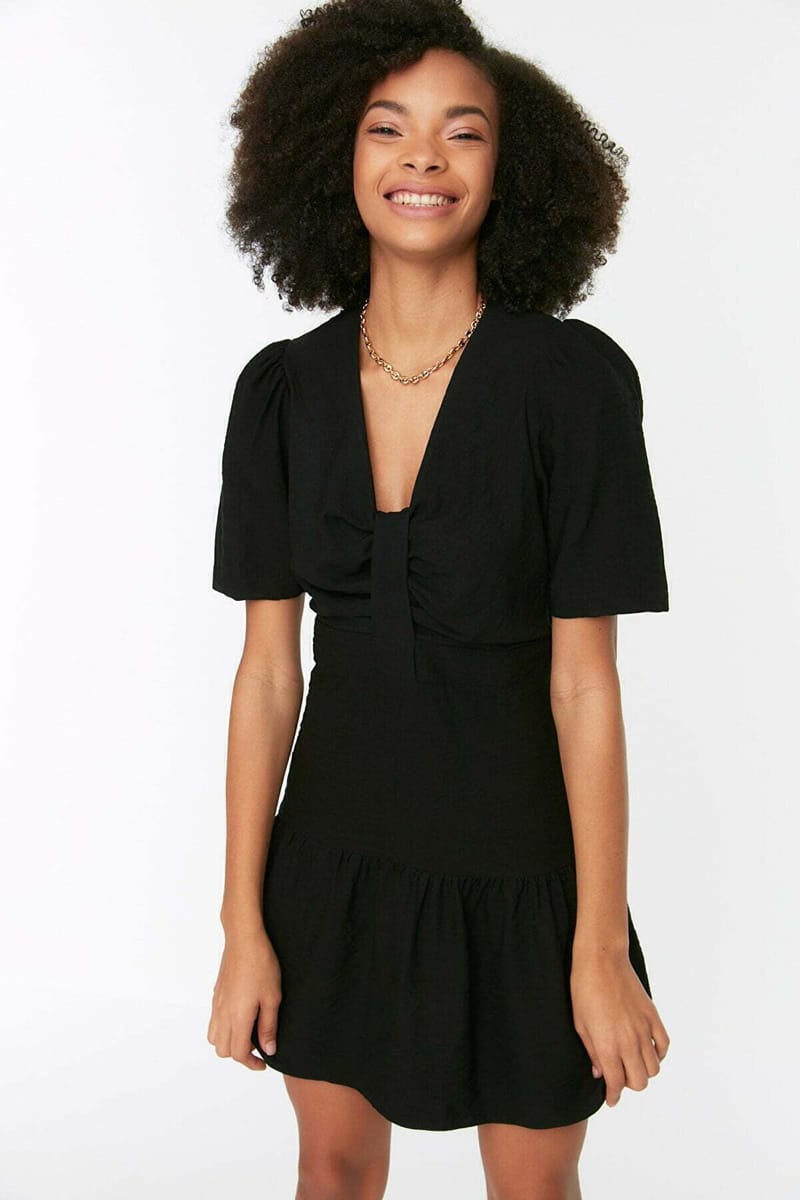 3_org_zoom V-Neck Tiered Women's Dress - Mini Dresses 21