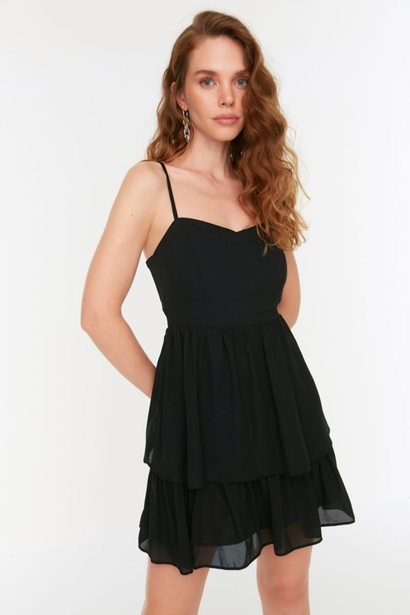 3_org_zoom Strappy Ruffle Detail Layered Dress - Mini Dresses 21