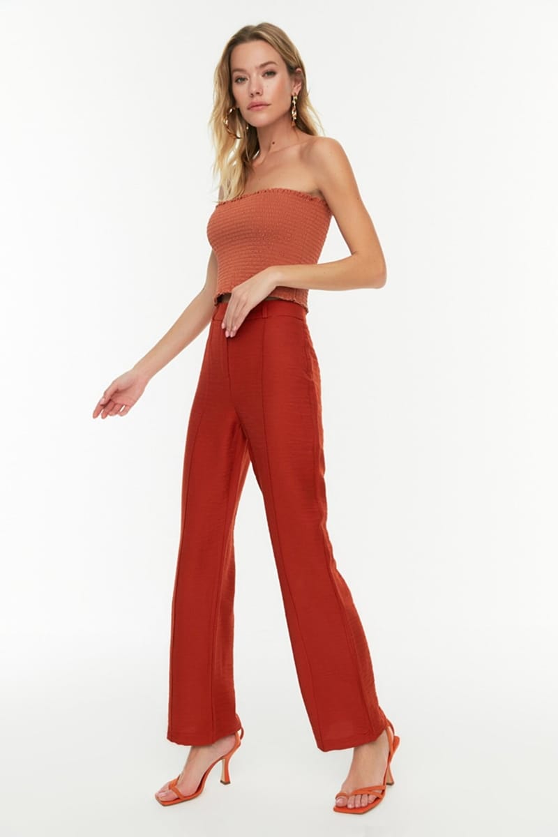High Waist Ribbed Pant - Formal Pants 17