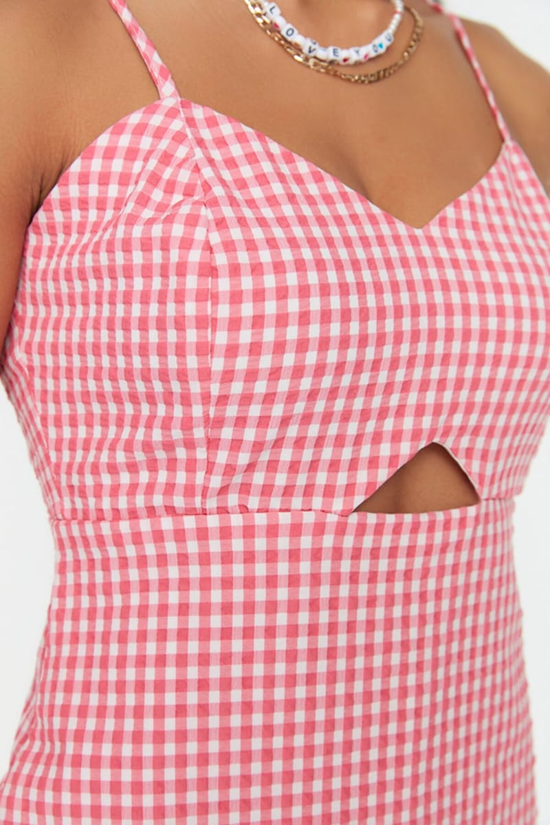 3_org_zoom Checked Cut Out Detail Playsuit - Playsuits 21