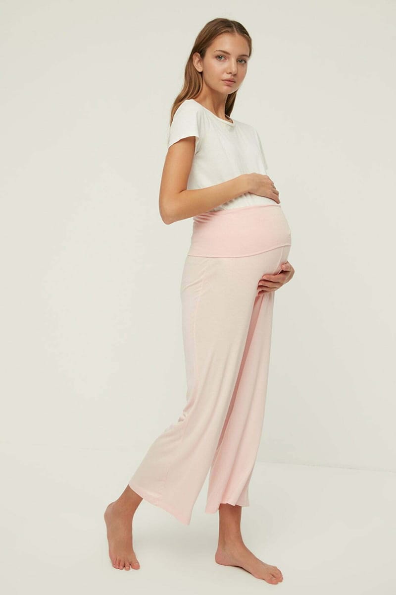 3_org_zoom Wide Leg Knitted Maternity Trouser - Maternity Pants 25