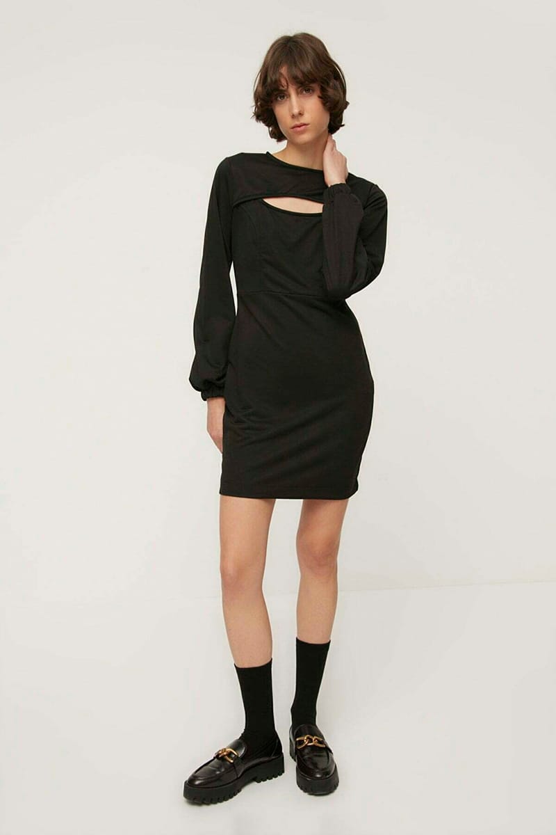 3_org_zoom Women's Solid Knitted Dress - Mini Dresses 15