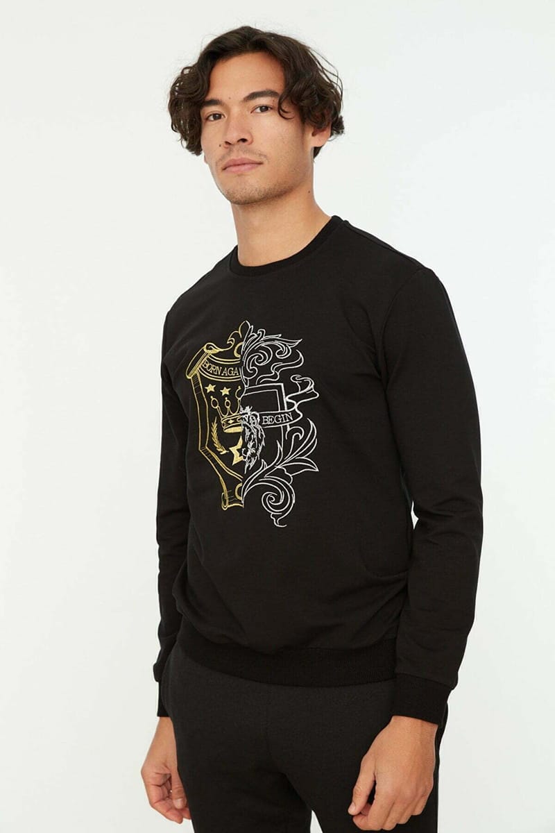 Regular Fit Black Sweatshirt - Sweatshirts 29