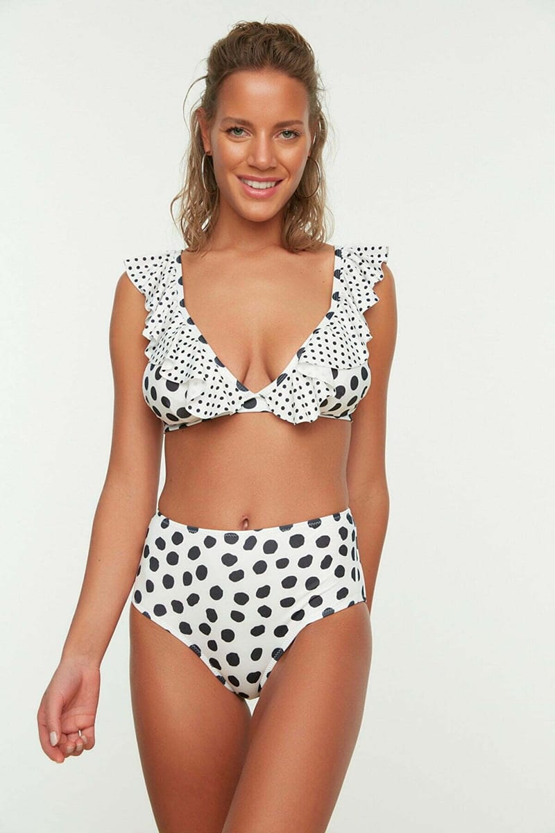Polka Dot High Rise Bikini Brief - Bikinis 26