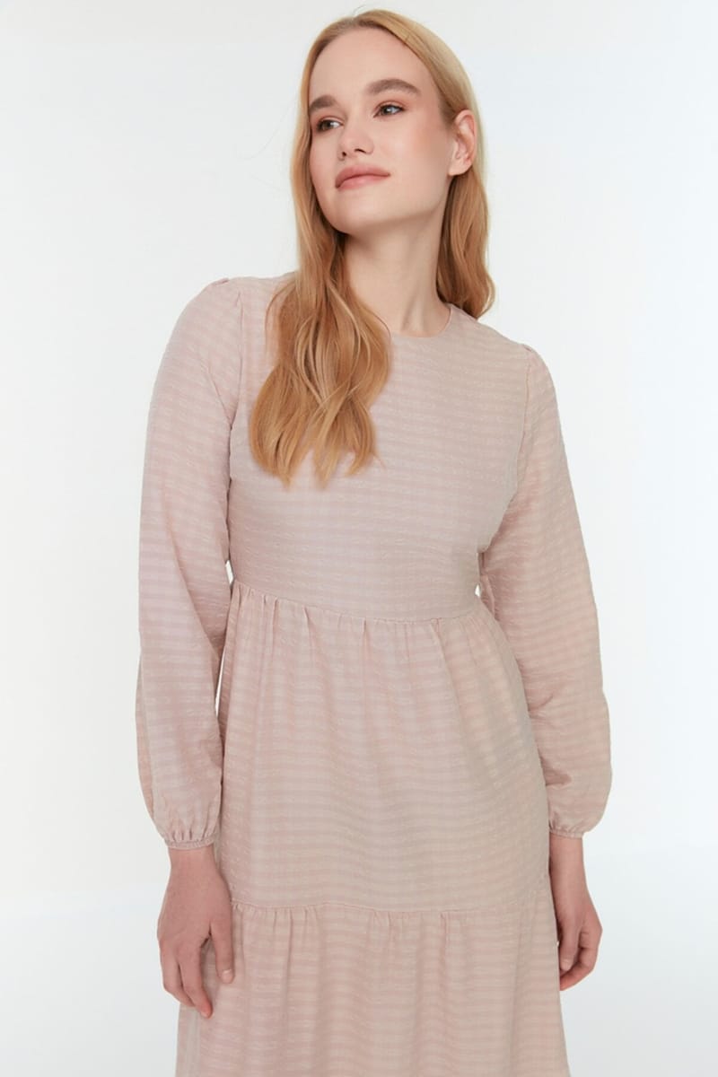 Balloon Sleeve Tiered Dress - Maxi Dresses 22