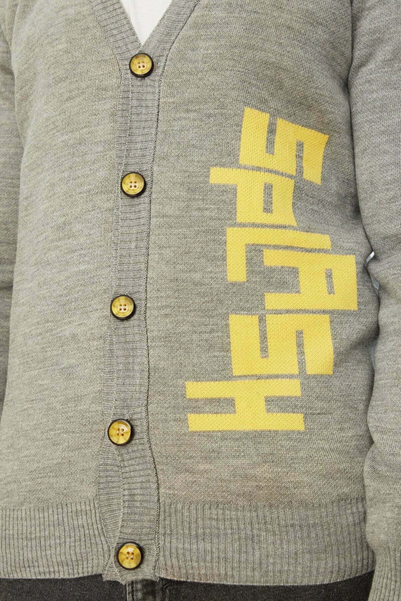 Slogan Knitted V-Neck Cardigan - Cardigans 31