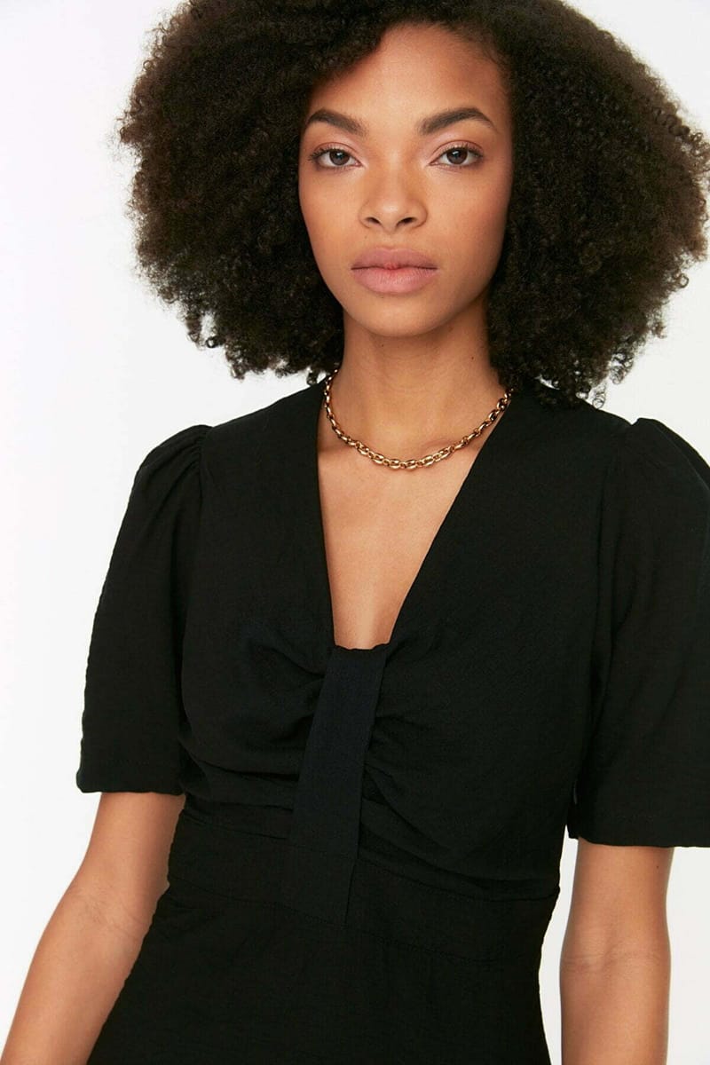 4_org_zoom V-Neck Tiered Women's Dress - Mini Dresses 22