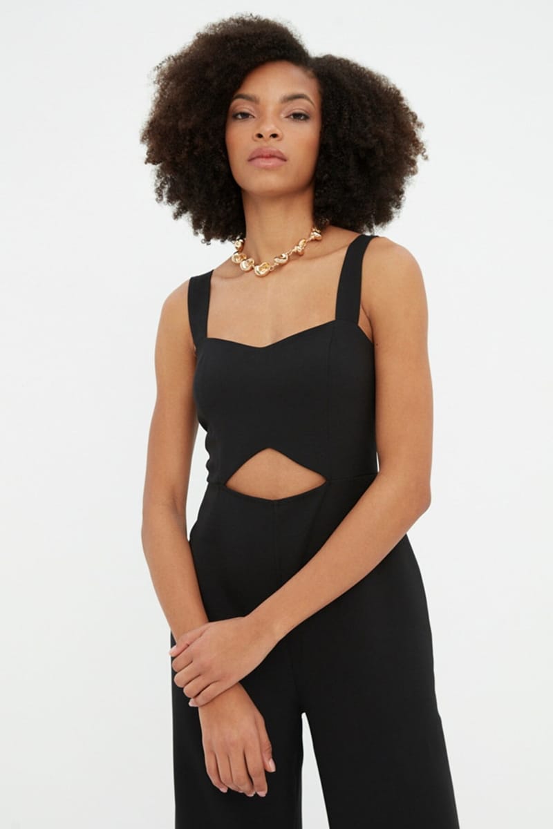 Strappy Cut Out Detail Jumpsuit - Jumpsuits 22