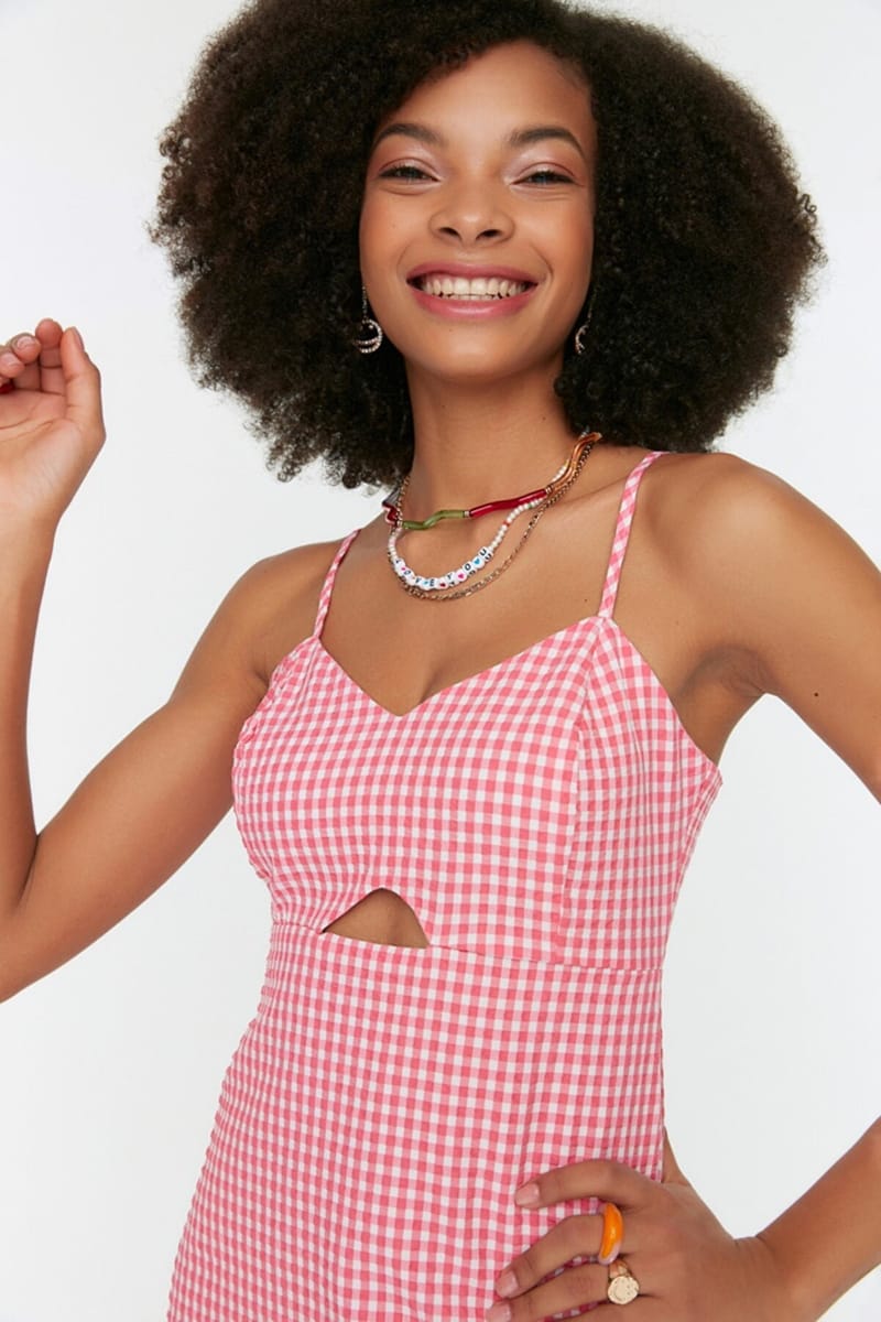 4_org_zoom Checked Cut Out Detail Playsuit - Playsuits 22