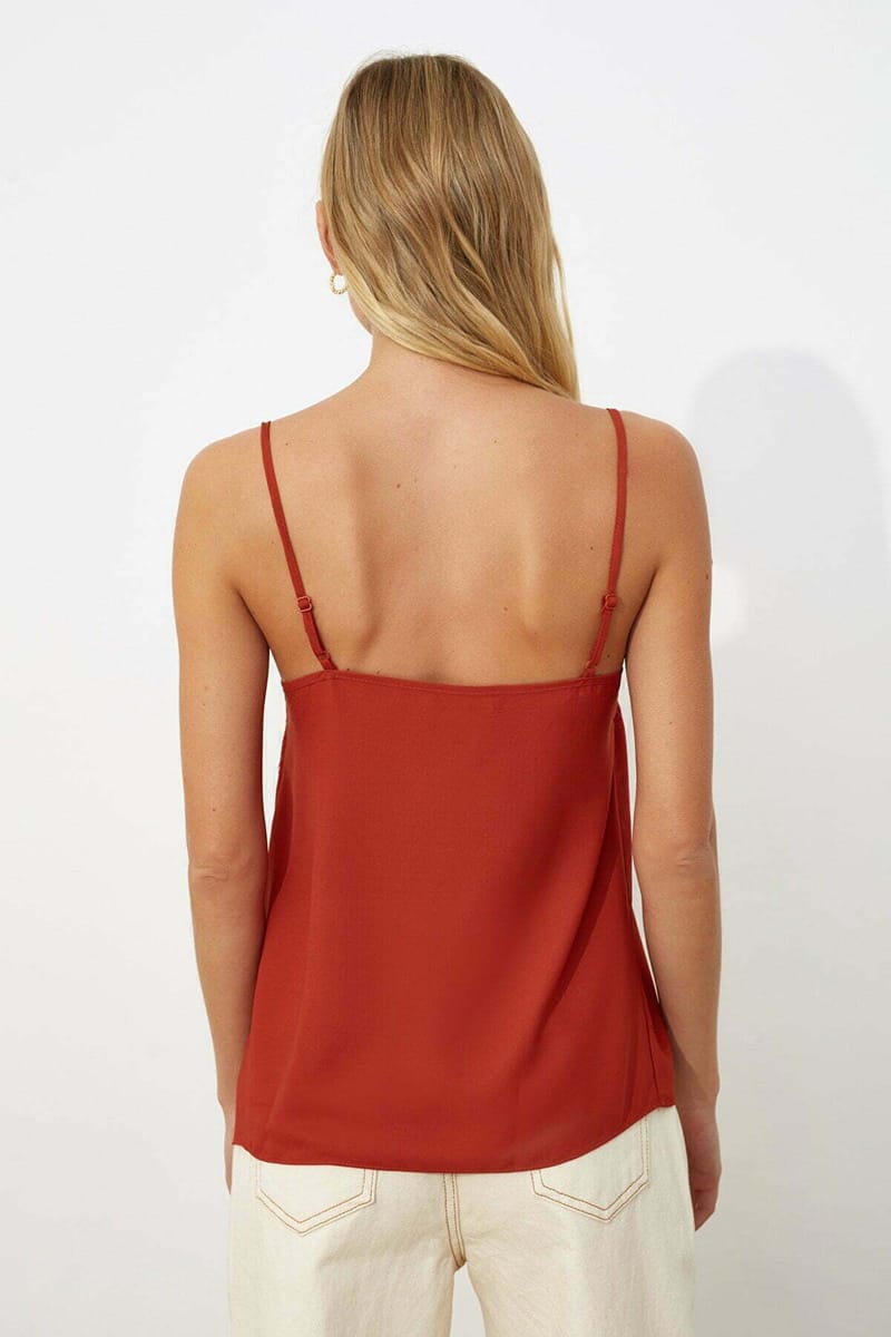 Lace Detail Top - Sleeveless Tops 63