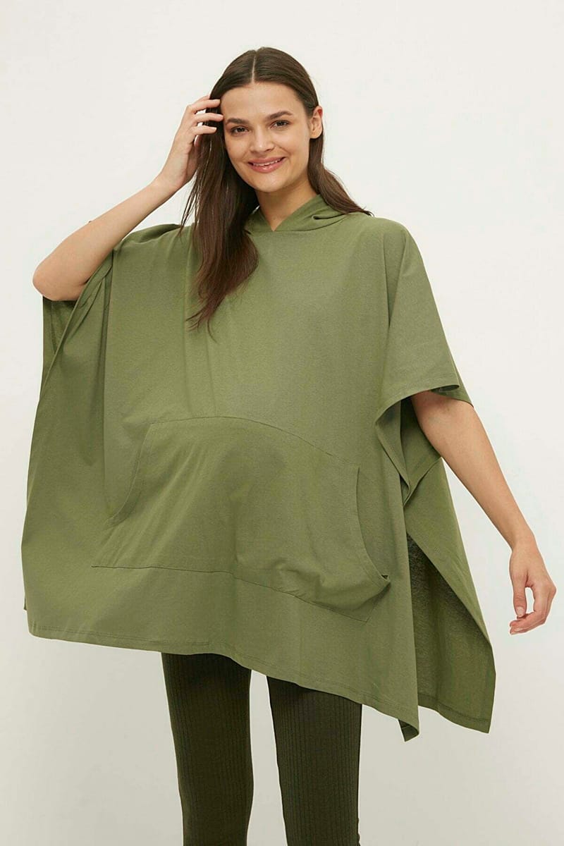 4_org_zoom Pocket Detail Hooded Maternity Dress Sweatshirt - Maternity Dresses 18
