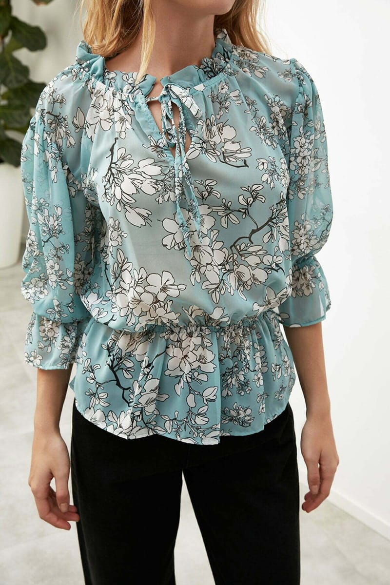 4_org_zoom Tie Neck Floral Print Top - Long Sleeve Tops 18