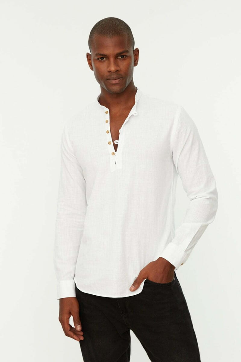 Half Split Button Regular Fit Shirt - Long Sleeves Shirts 25