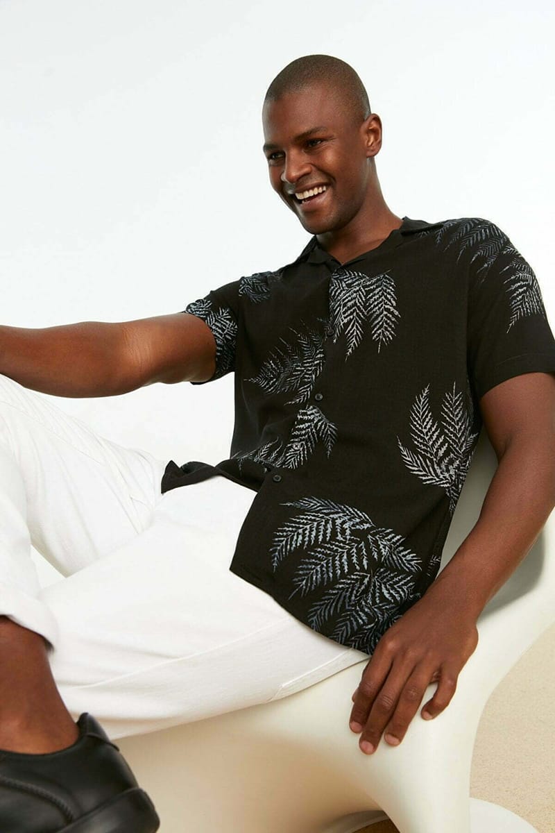 Men's Regular Fit Patterned Shirt - Short Sleeves Shirts 30