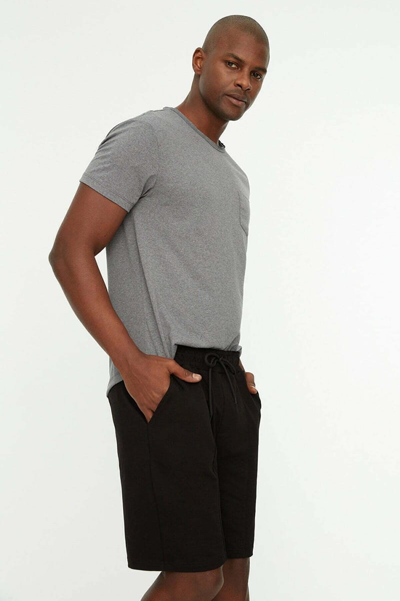 Black Mid Waist Midi Shorts - Casual Shorts 22