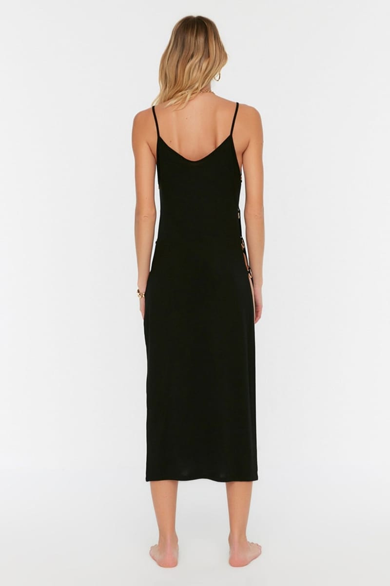 Side Split Strappy Knitted Dress - Party Dresses 23