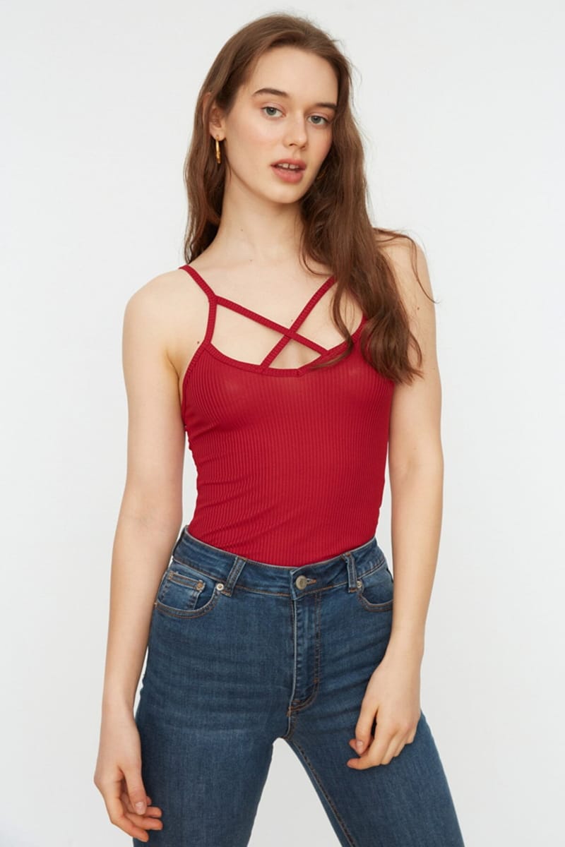 Cross Strap Tank Top - Sleeveless Tops 16